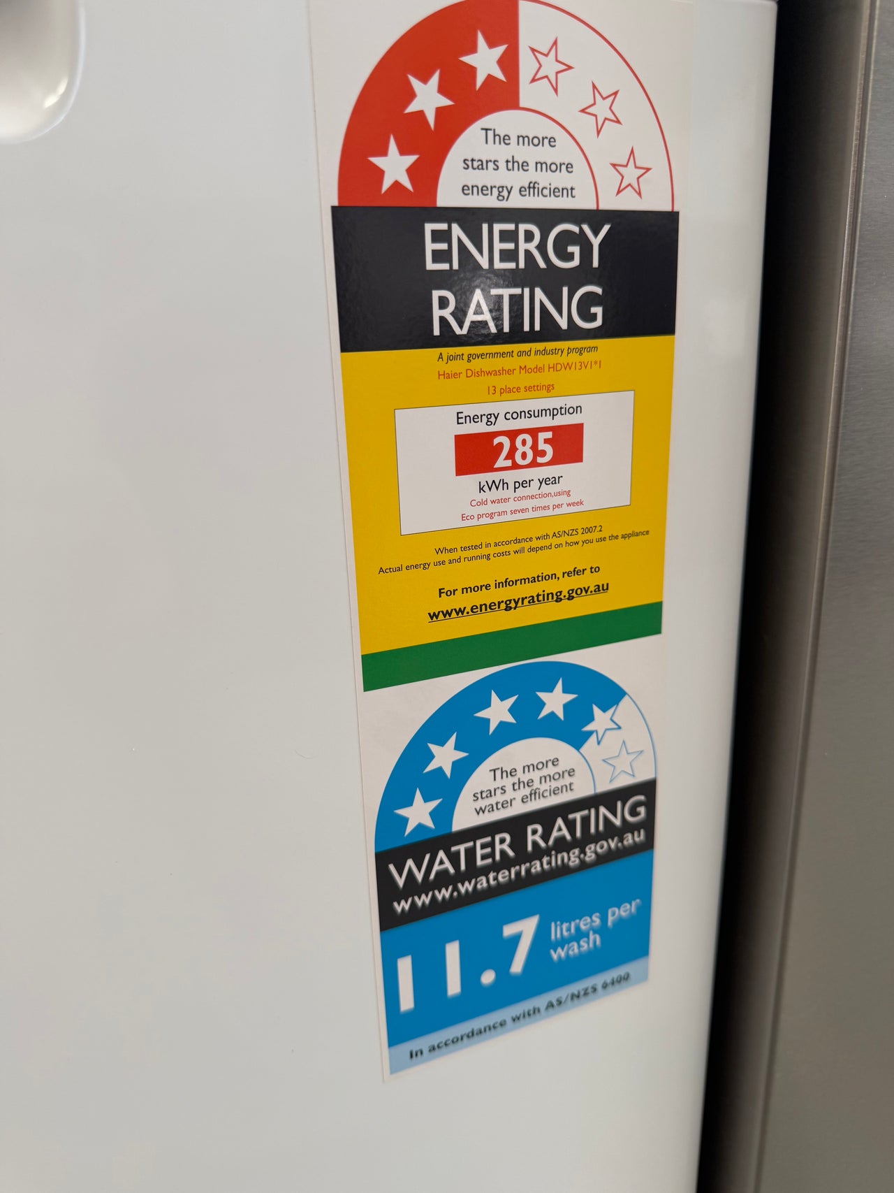 Factory second Haier HDW13V1W1 freestanding dishwasher - Second Hand Appliances Geebung