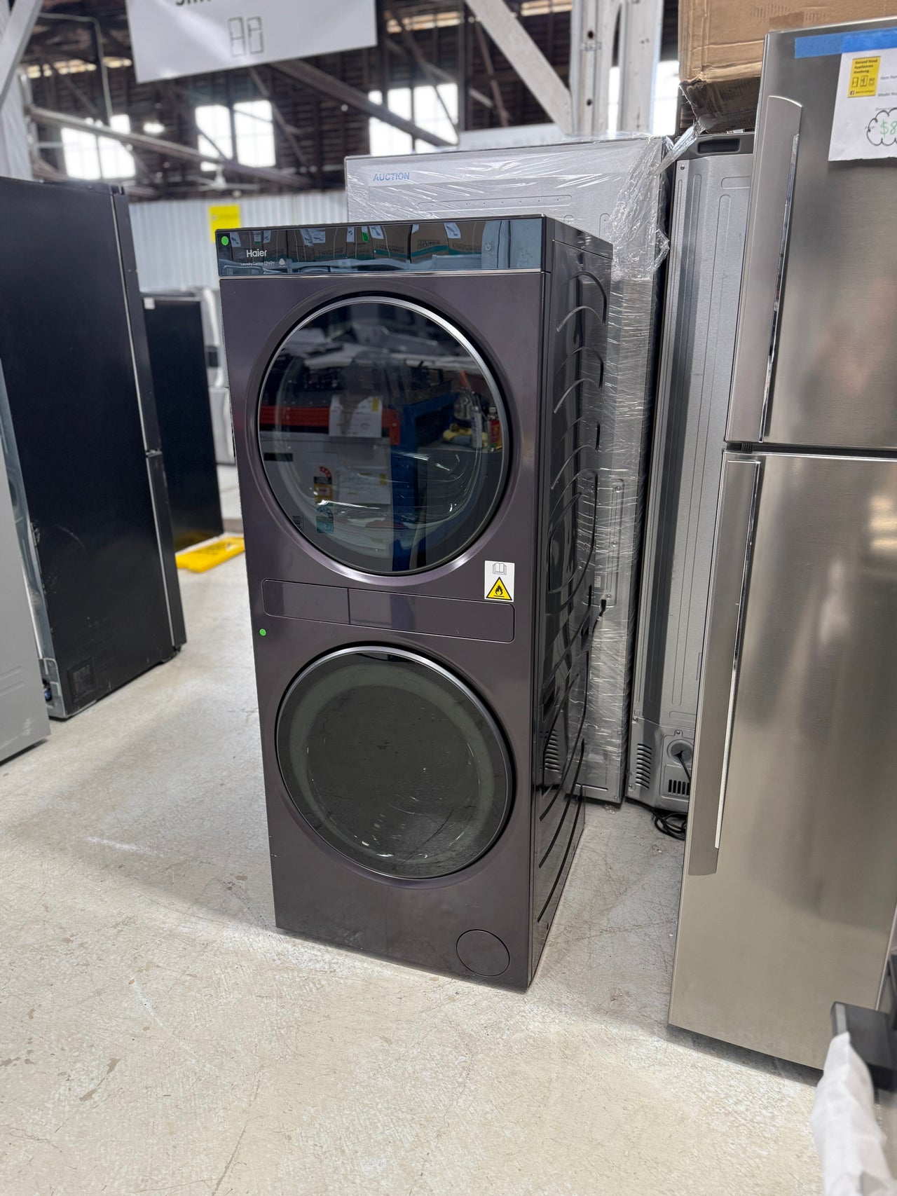 Factory second Haier HLC1290CTB1 12kg Washer + 9kg Heat Pump Dryer Laundry Centre - Second Hand Appliances Geebung