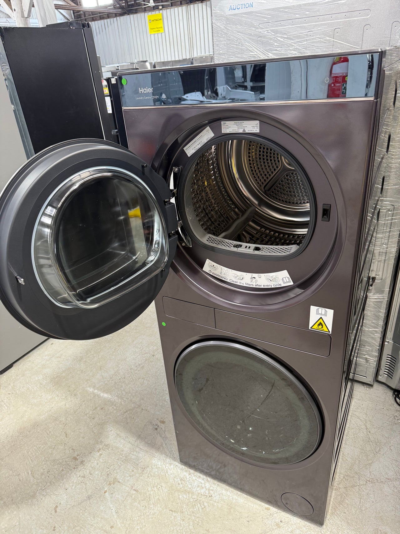 Factory second Haier HLC1290CTB1 12kg Washer + 9kg Heat Pump Dryer Laundry Centre - Second Hand Appliances Geebung