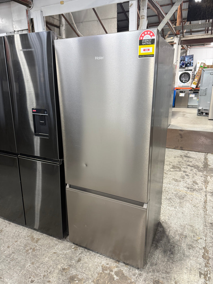 Factory second Haier HRF420BS 433 L Bottom-Mount Refrigerator – Satina Finish - Second Hand Appliances Geebung