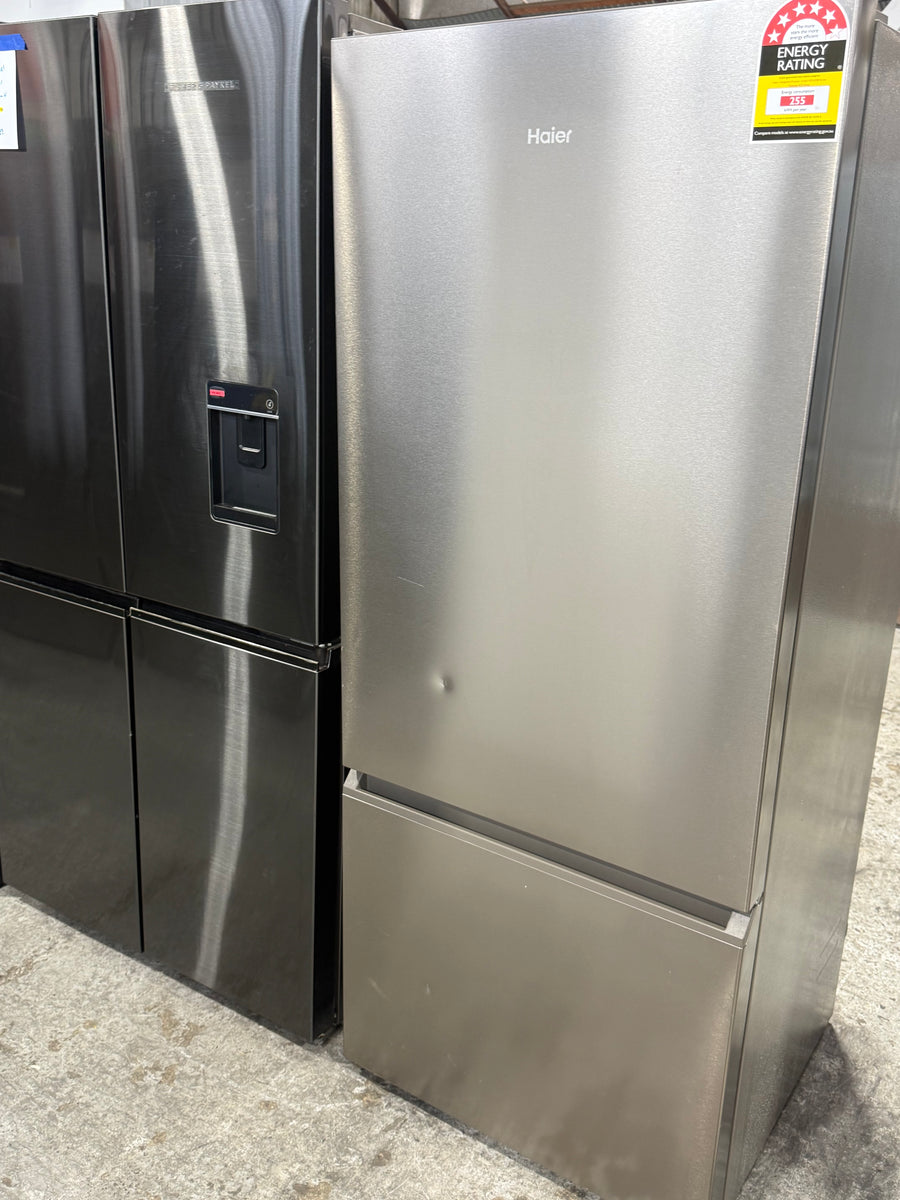 Factory second Haier HRF420BS 433 L Bottom-Mount Refrigerator – Satina Finish - Second Hand Appliances Geebung