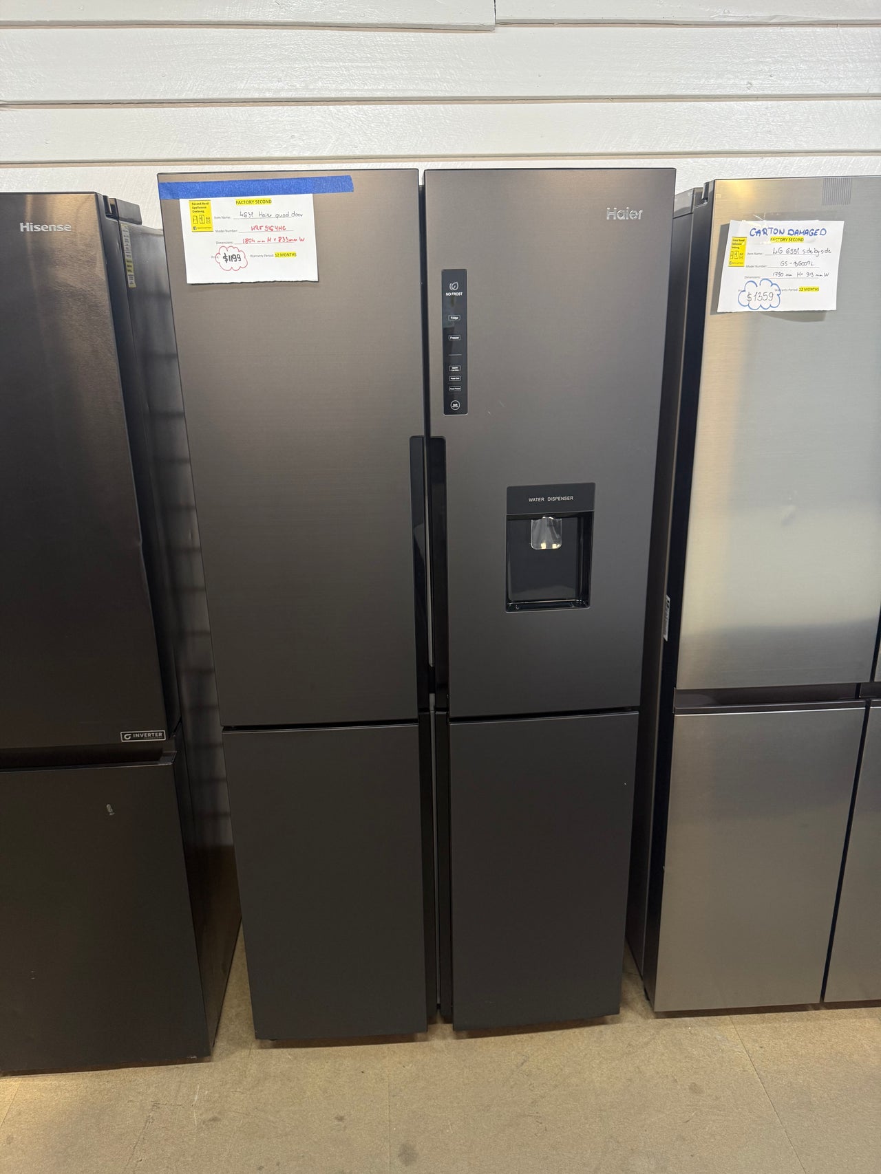 Factory second Haier HRF516YHC 463L Quad Door French Door Refrigerator - Second Hand Appliances Geebung