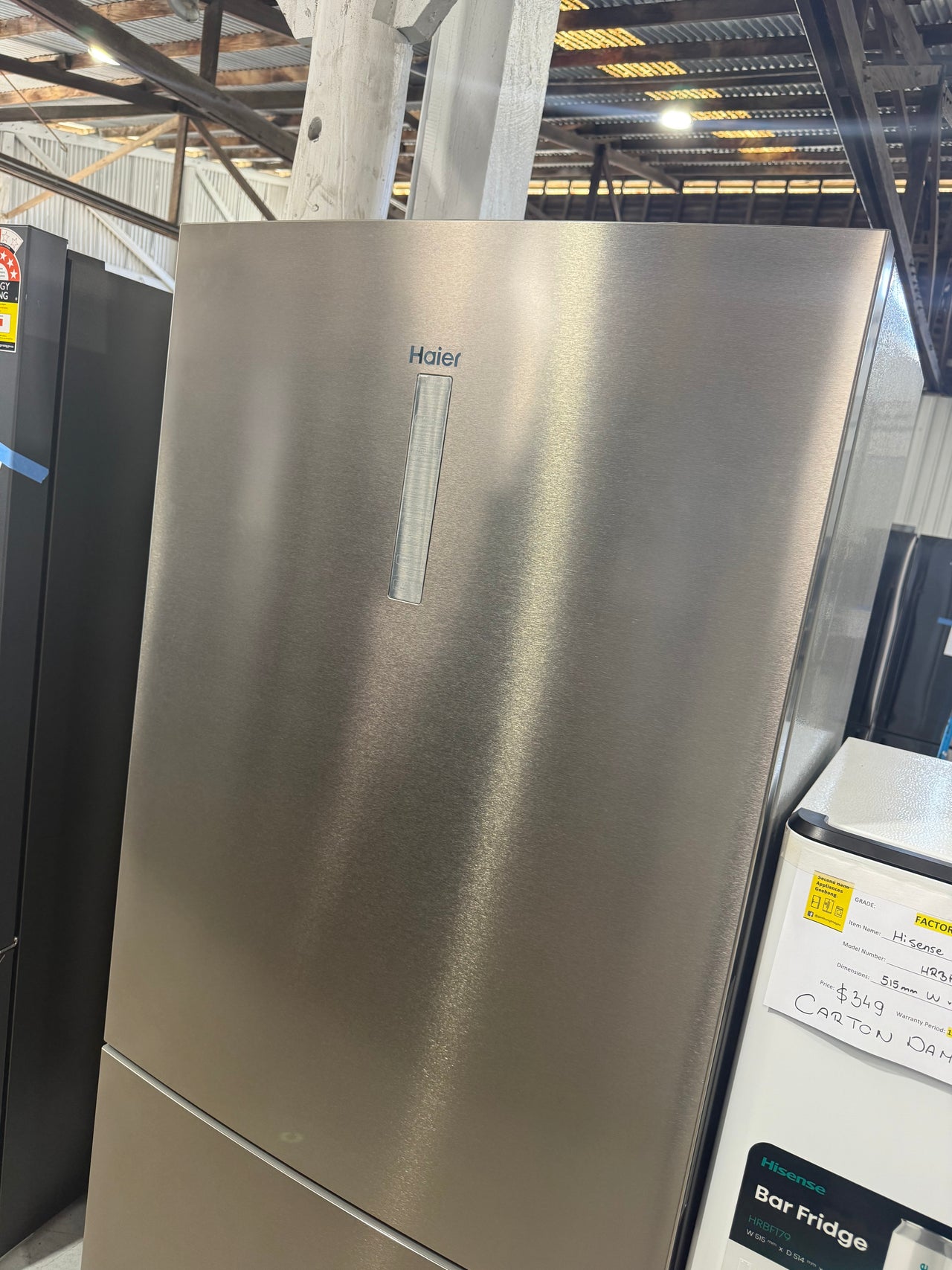 Factory second Haier HRF520BS 493 L Bottom-Mount Refrigerator — Satina Finish - Second Hand Appliances Geebung