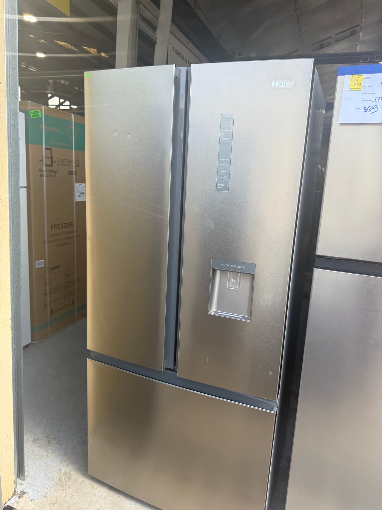 Factory second Haier HRF520FHS – 489L French Door Refrigerator - Second Hand Appliances Geebung