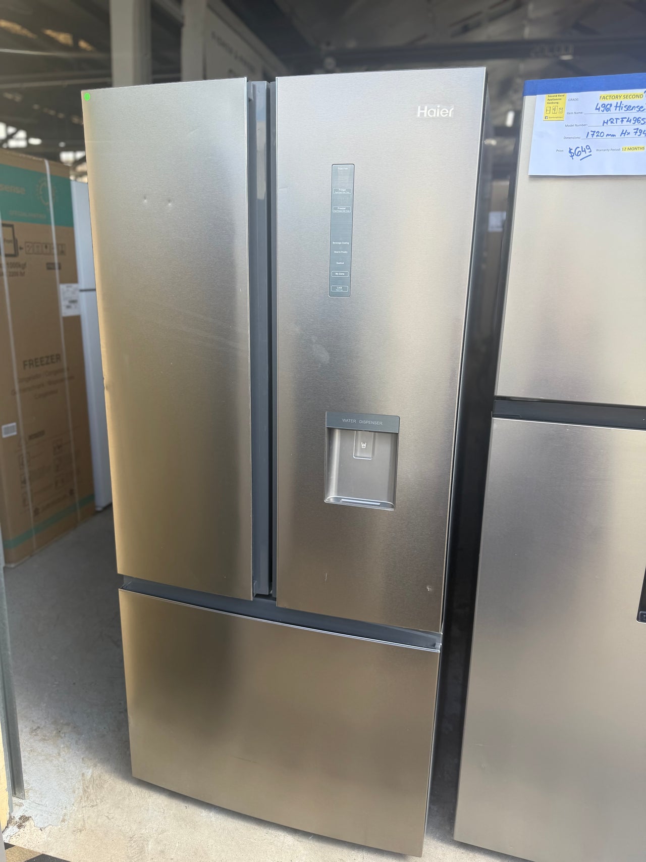 Factory second Haier HRF520FHS – 489L French Door Refrigerator - Second Hand Appliances Geebung
