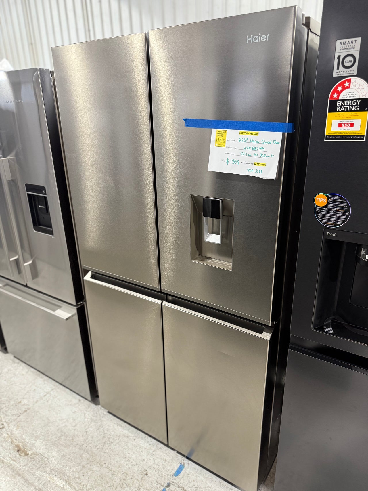 Factory second Haier HRF680YPS 623-liter quad-door refrigerator - Second Hand Appliances Geebung