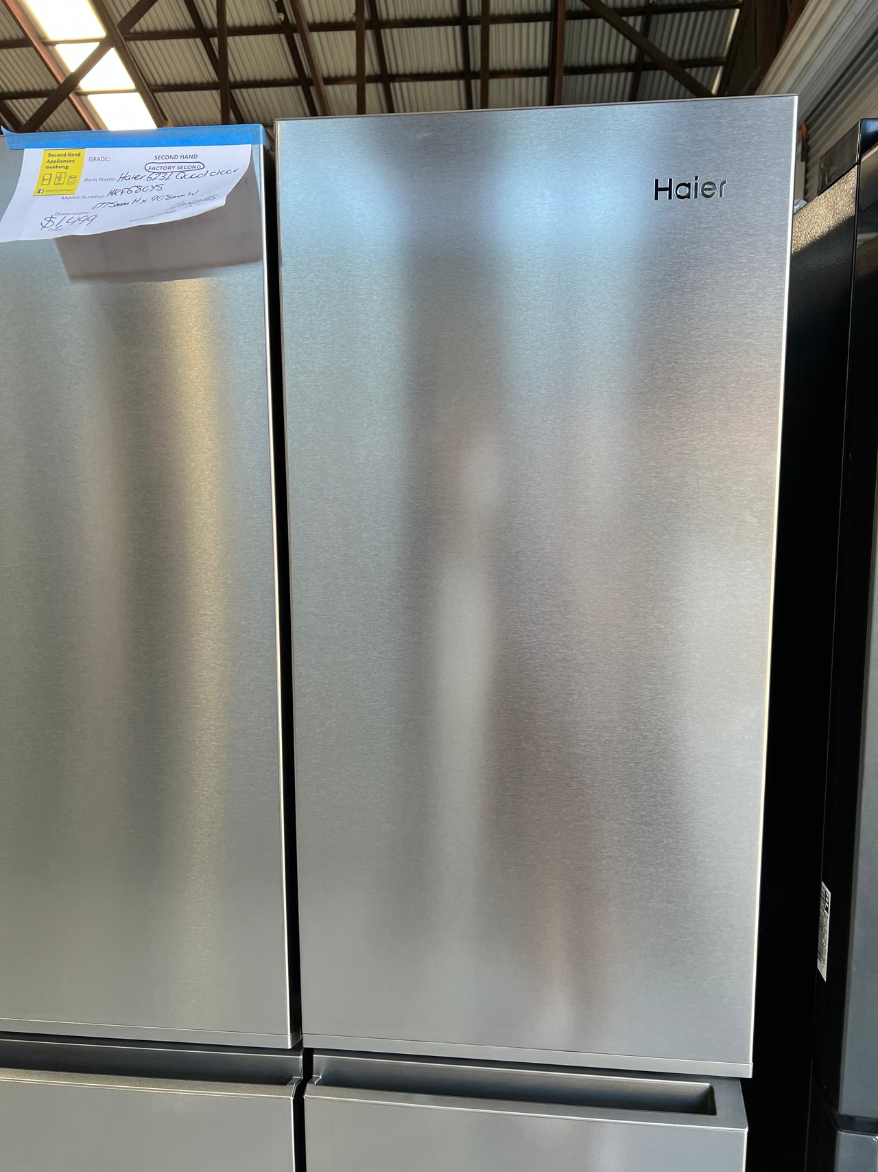 Factory second Haier 623L Quad Door HRF680YS/4.5 star energy - Second Hand Appliances Geebung