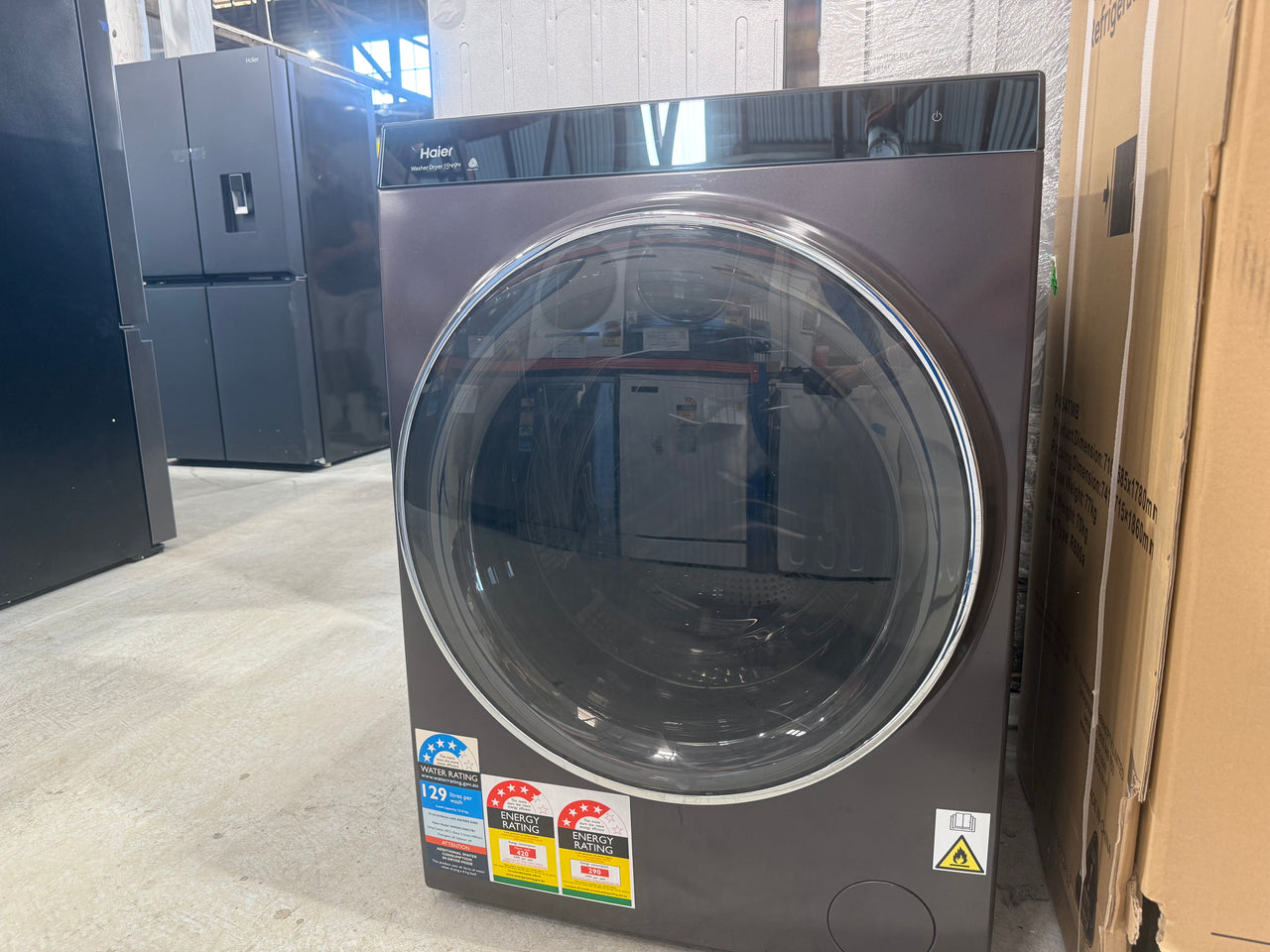 Factory second Haier HWDX1590CTB1 premium 2-in-1 front load washer dryer - Second Hand Appliances Geebung