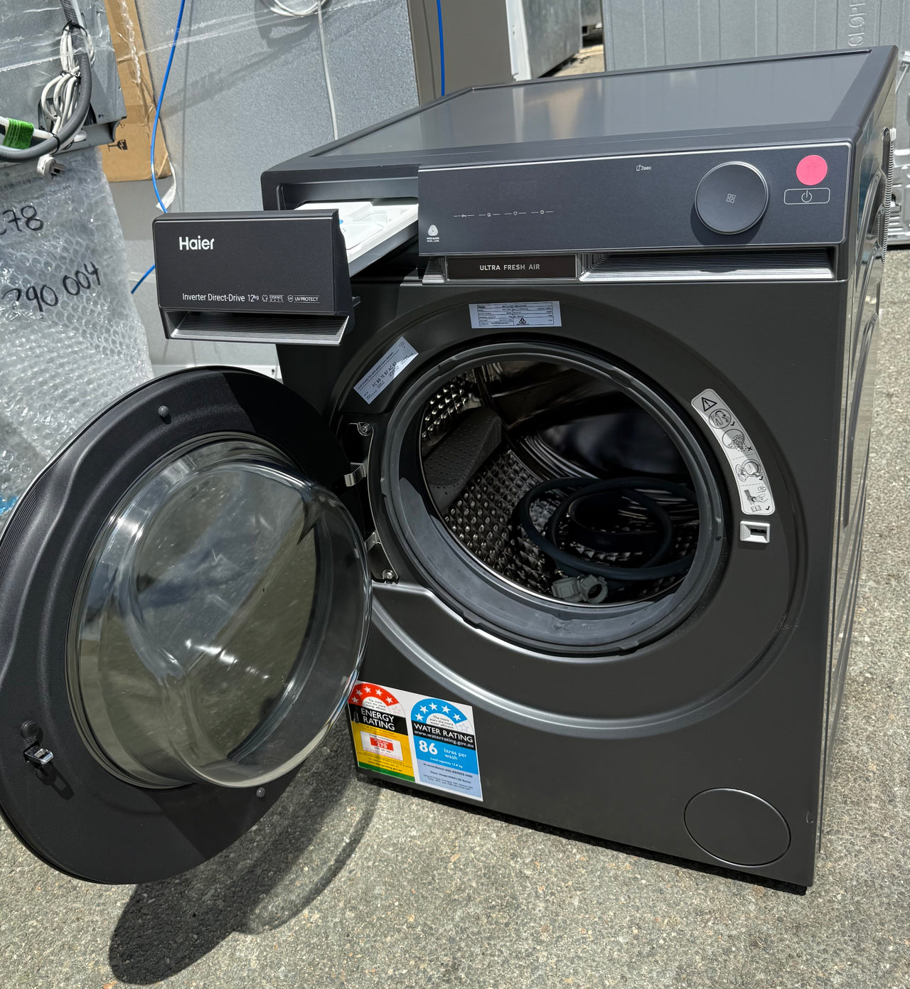 Factory second Haier HWF12DB1 12kg Front Load Washing Machine (NAT) - Second Hand Appliances Geebung