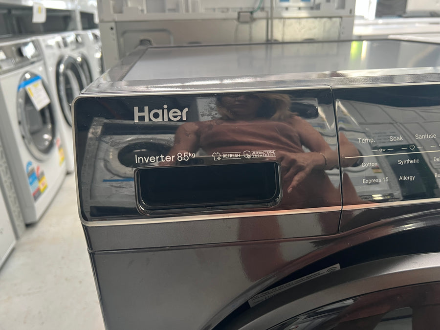 Factory second Haier HWF85ANB1 8.5kg Front Load Washing Machine (Graphite) - Second Hand Appliances Geebung