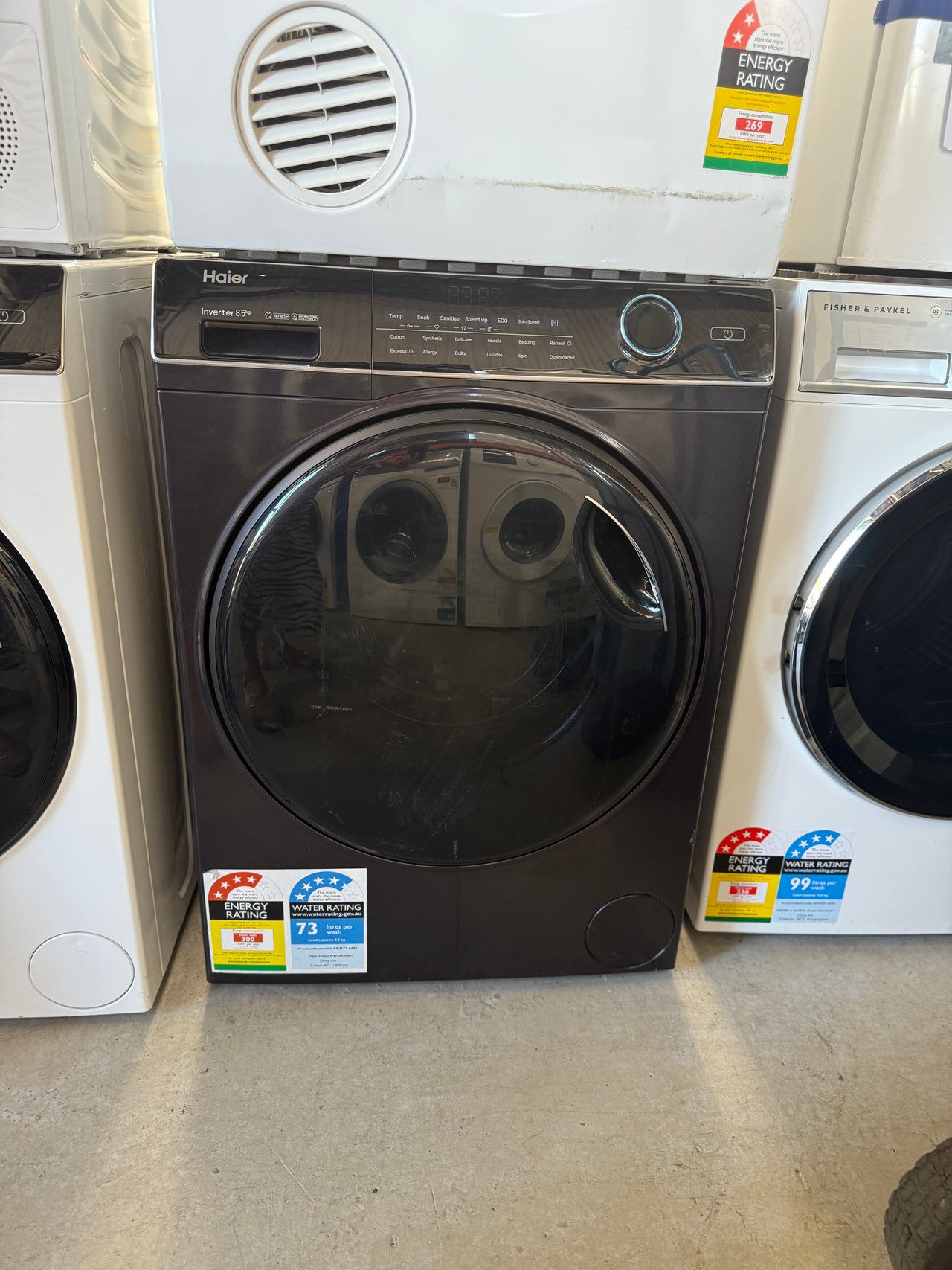 Buy Factory second Haier HWF85ANB1 8.5kg Front Load Washing Machine (Graphite) |  | [product_variant] | Second Hand Appliances Geebung Brisbane
