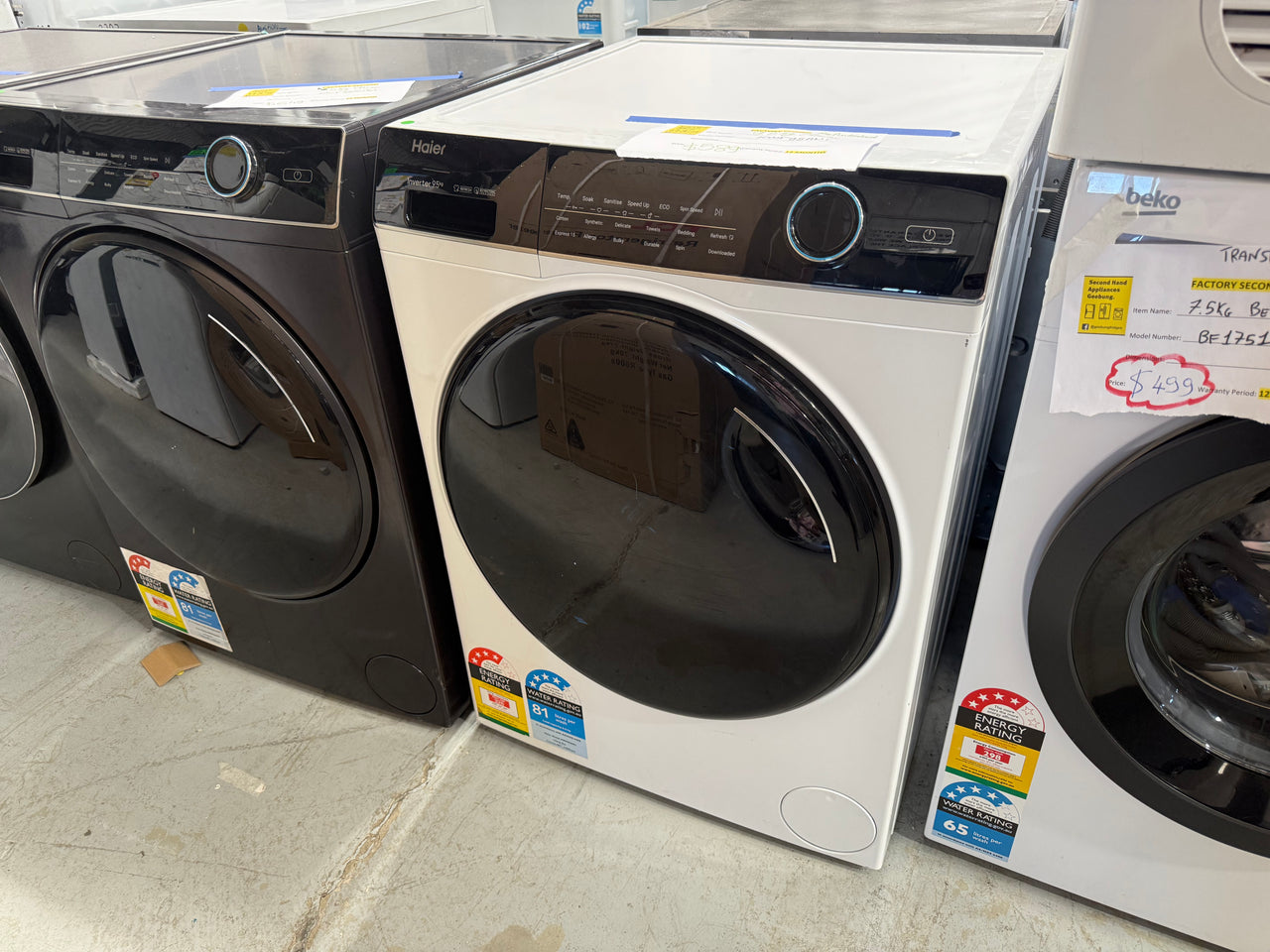 Factory second Haier HWF95AN1 9.5 kg Front Load Washing Machine - Second Hand Appliances Geebung