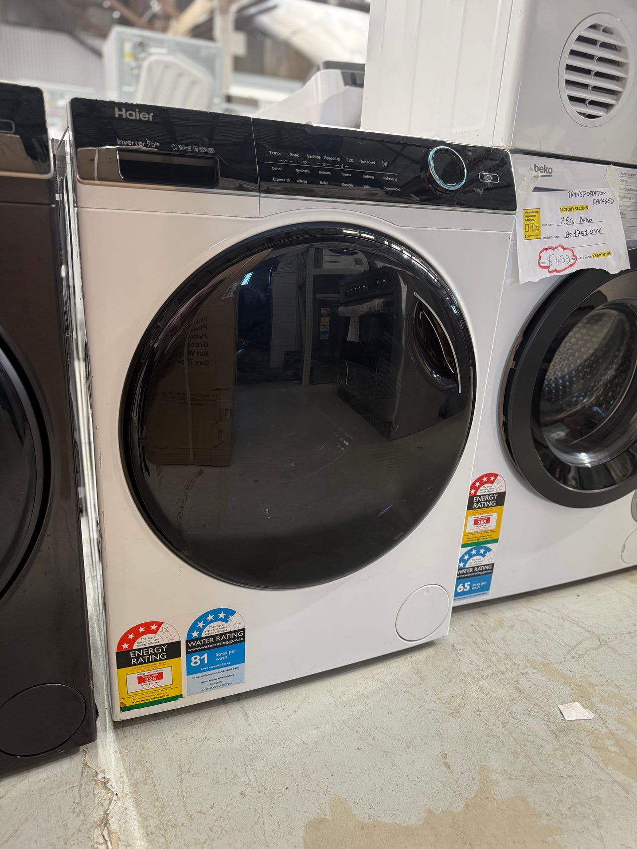 Factory second Haier HWF95AN1 9.5 kg Front Load Washing Machine - Second Hand Appliances Geebung