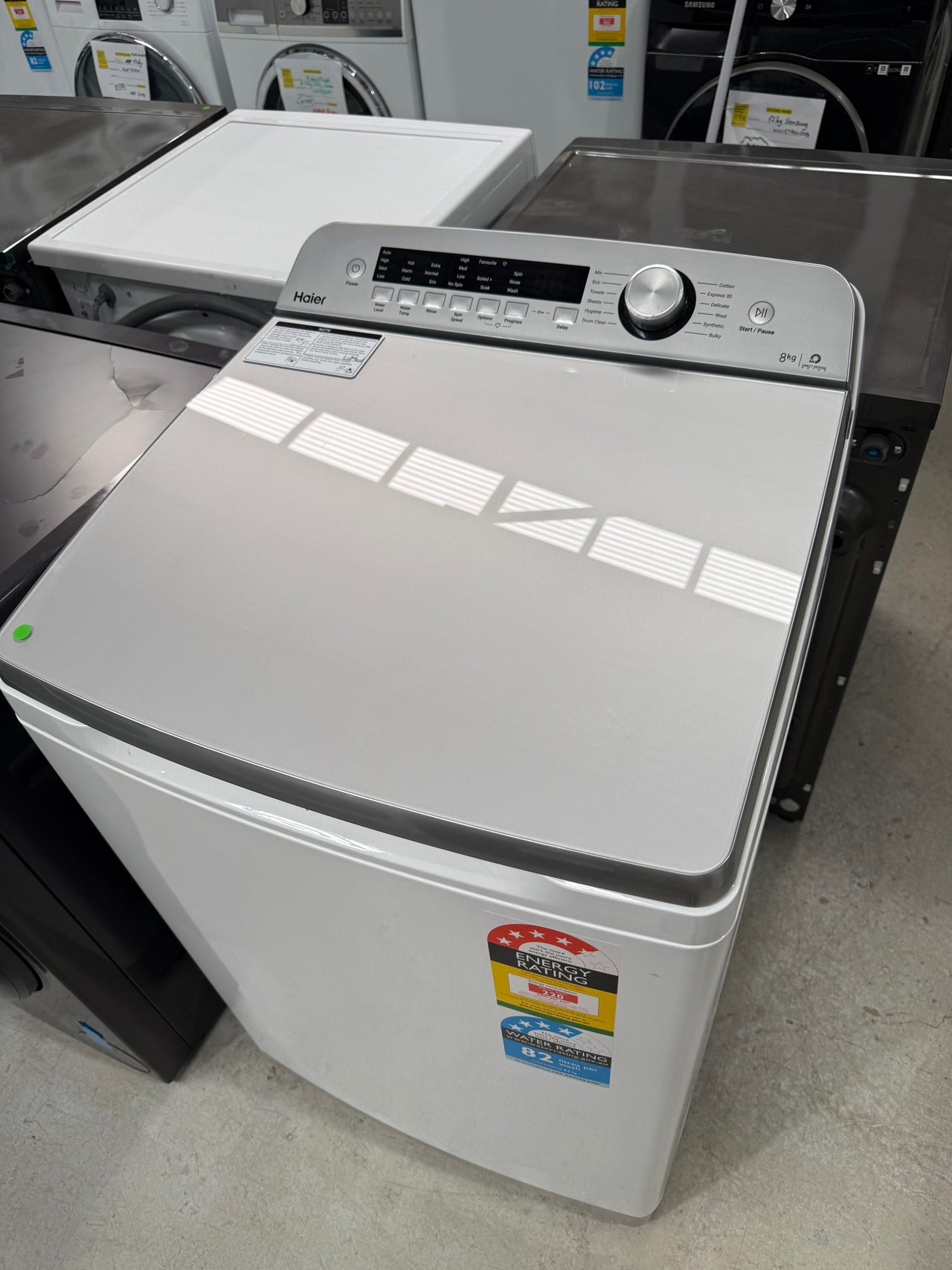 Factory second Haier HWT08AN1 8kg Top Load Washing Machine - Second Hand Appliances Geebung