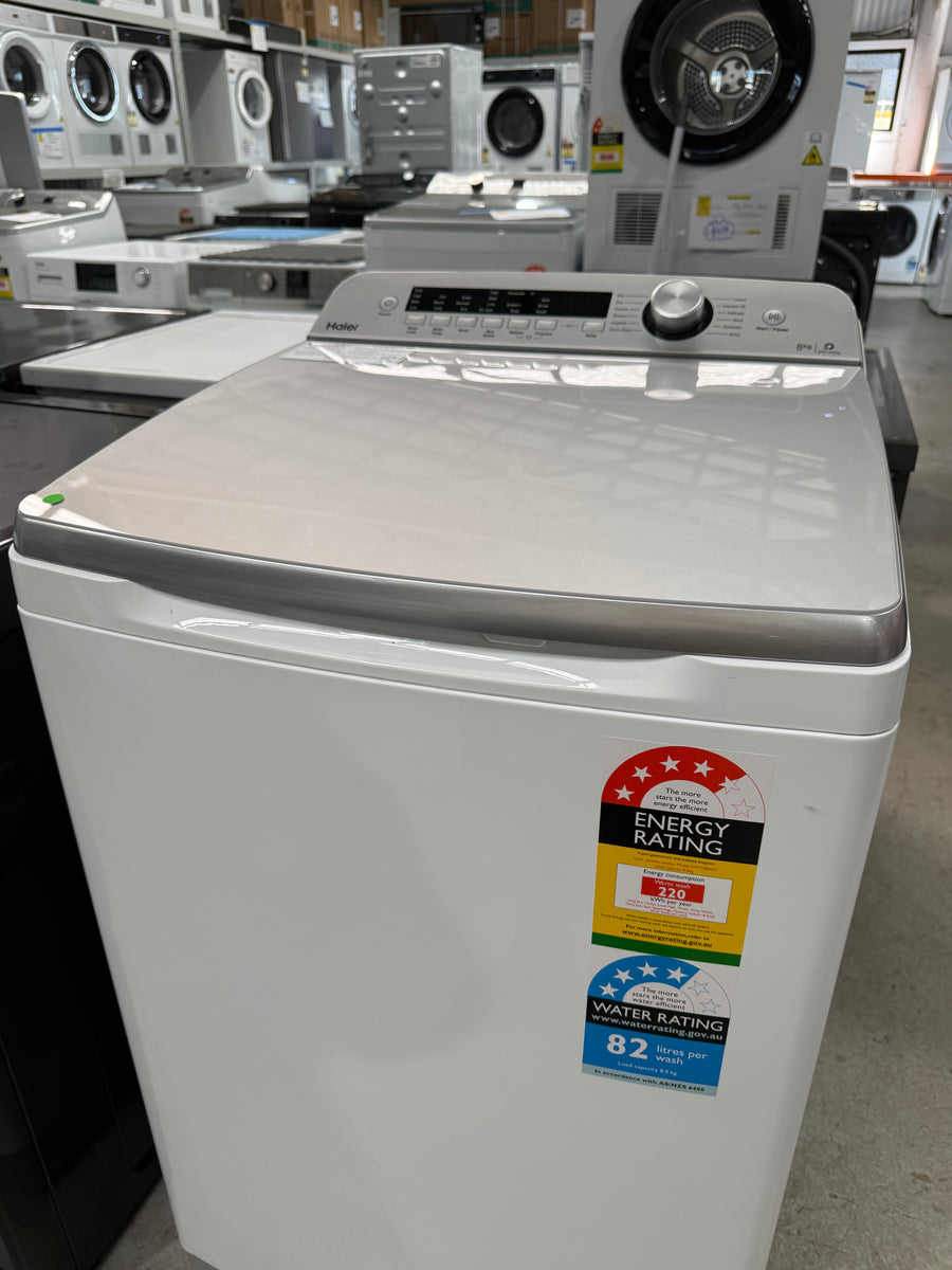 Factory second Haier HWT08AN1 8kg Top Load Washing Machine - Second Hand Appliances Geebung