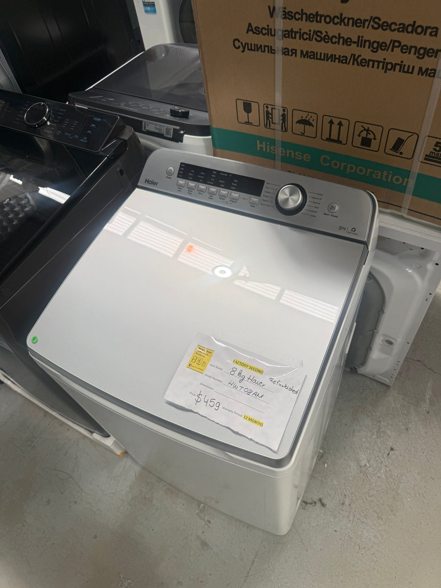 Factory second Haier HWT08AN1 8kg Top Load Washing Machine - Second Hand Appliances Geebung