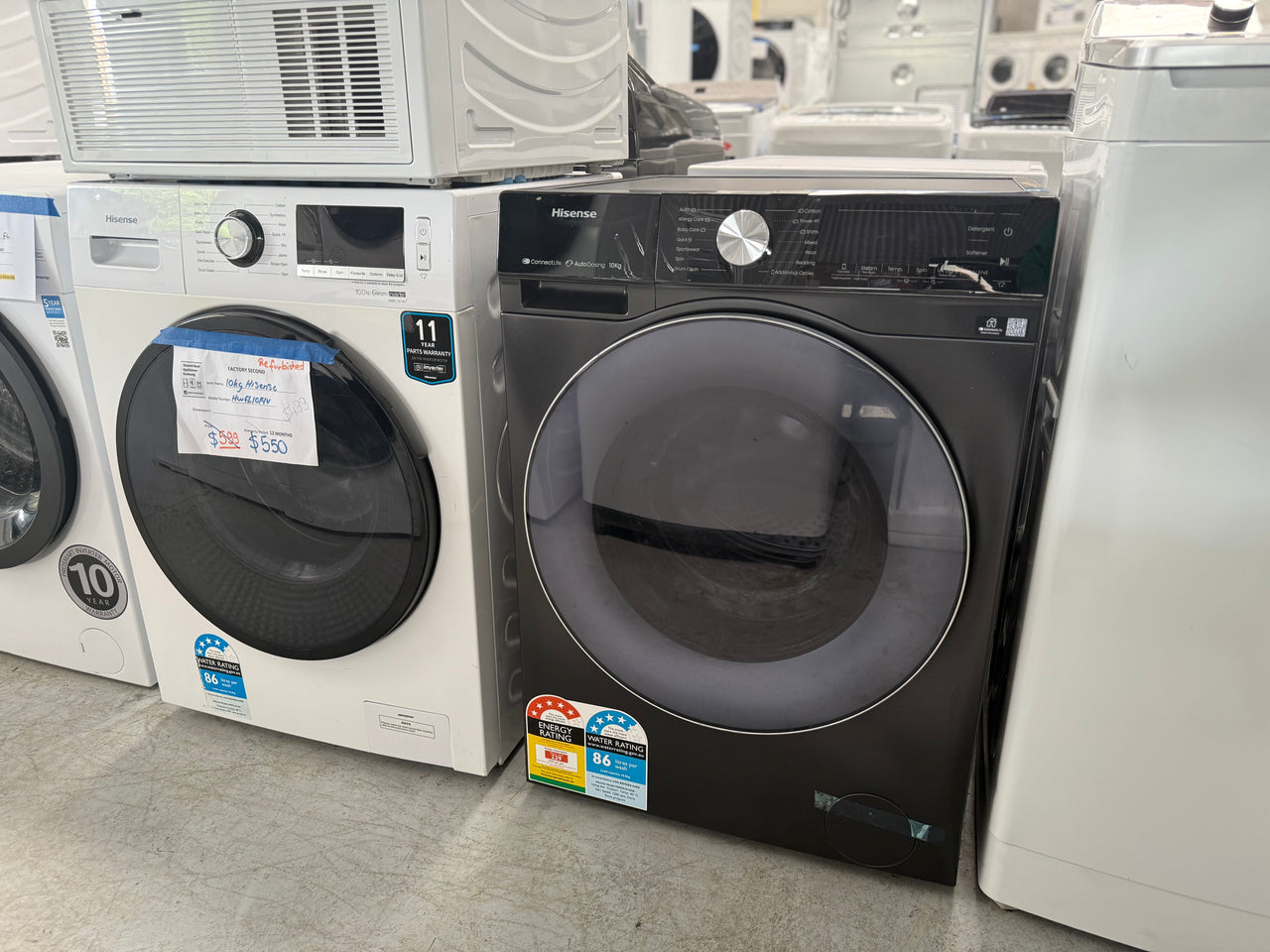 Factory second Hisense 10kg Front Load Washer HWFS1015AB - Second Hand Appliances Geebung