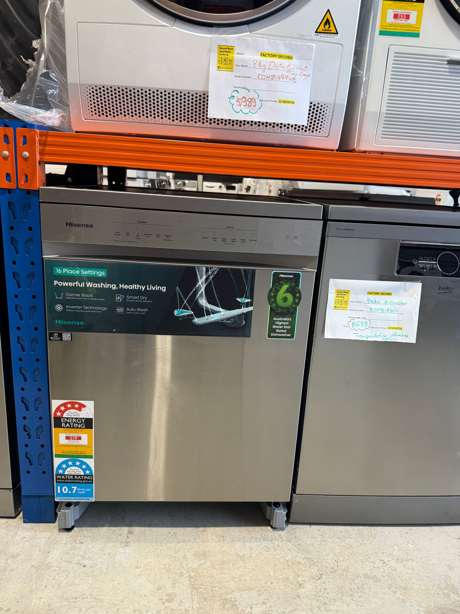 Factory second Hisense 16 Place Setting Freestanding Dishwasher – HSAA16FS - Second Hand Appliances Geebung