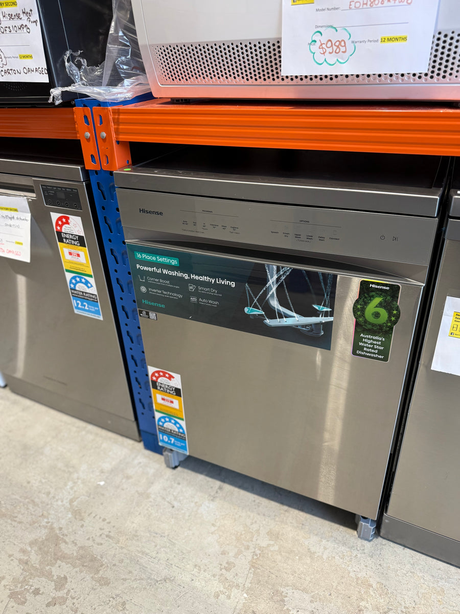 Factory second Hisense 16 Place Setting Freestanding Dishwasher – HSAA16FS - Second Hand Appliances Geebung