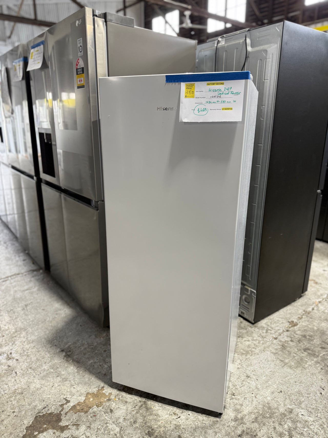 Factory second Hisense 242L All Refrigerator  Model: HRAF242 - Second Hand Appliances Geebung