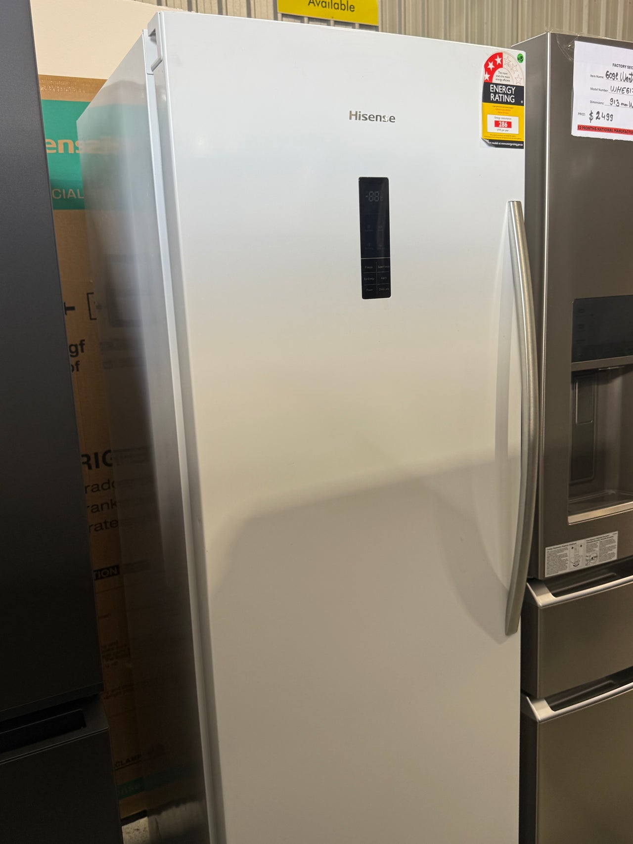 Factory second Hisense 254L Frost Free Upright Freezer – HRVF254 - Second Hand Appliances Geebung