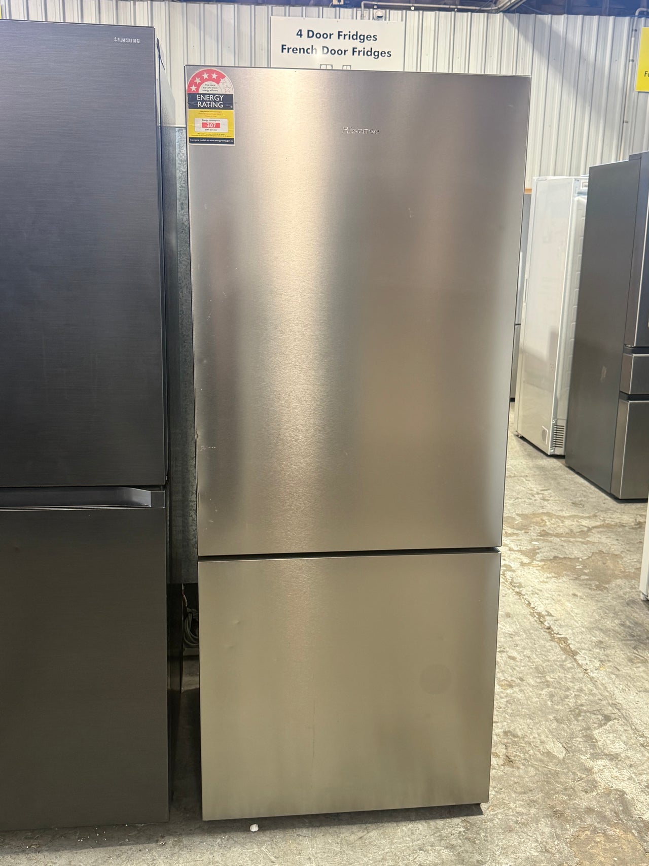 Factory second Hisense 417L Bottom Mount Refrigerator HRBM417S - Second Hand Appliances Geebung