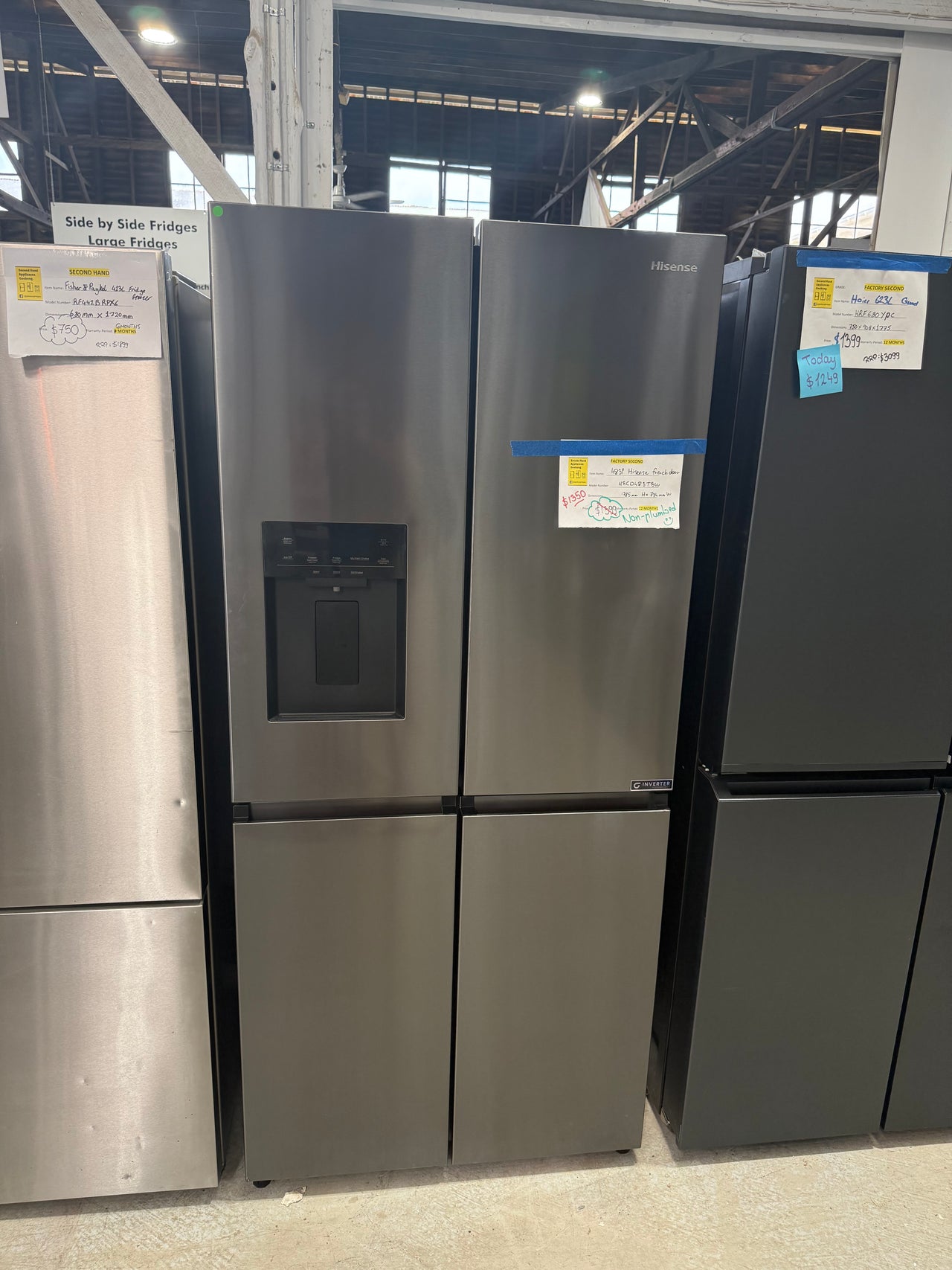 Factory second Hisense 483L French Door Refrigerator HRCD483TBW - Second Hand Appliances Geebung