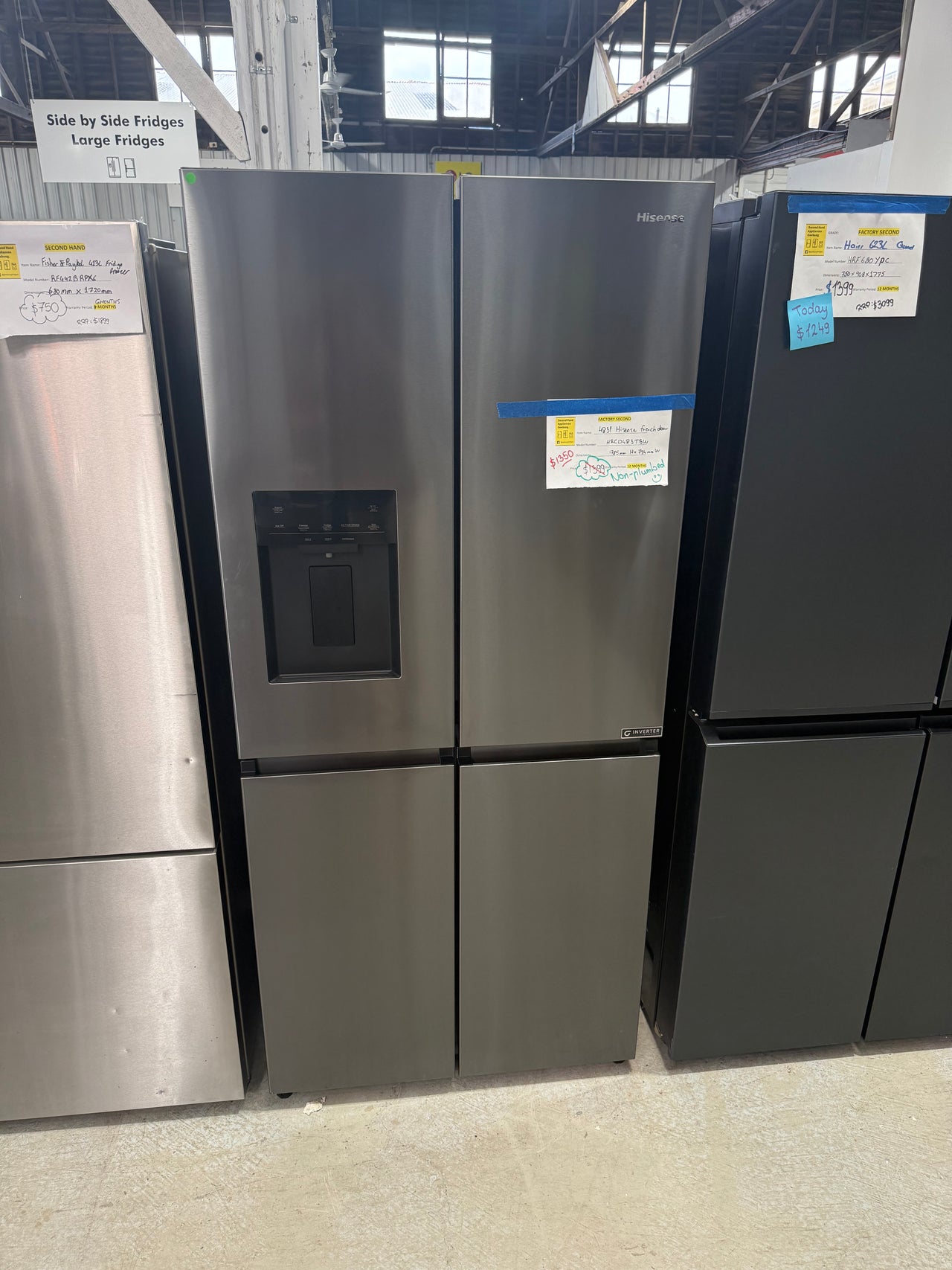 Factory second Hisense 483L French Door Refrigerator HRCD483TBW - Second Hand Appliances Geebung