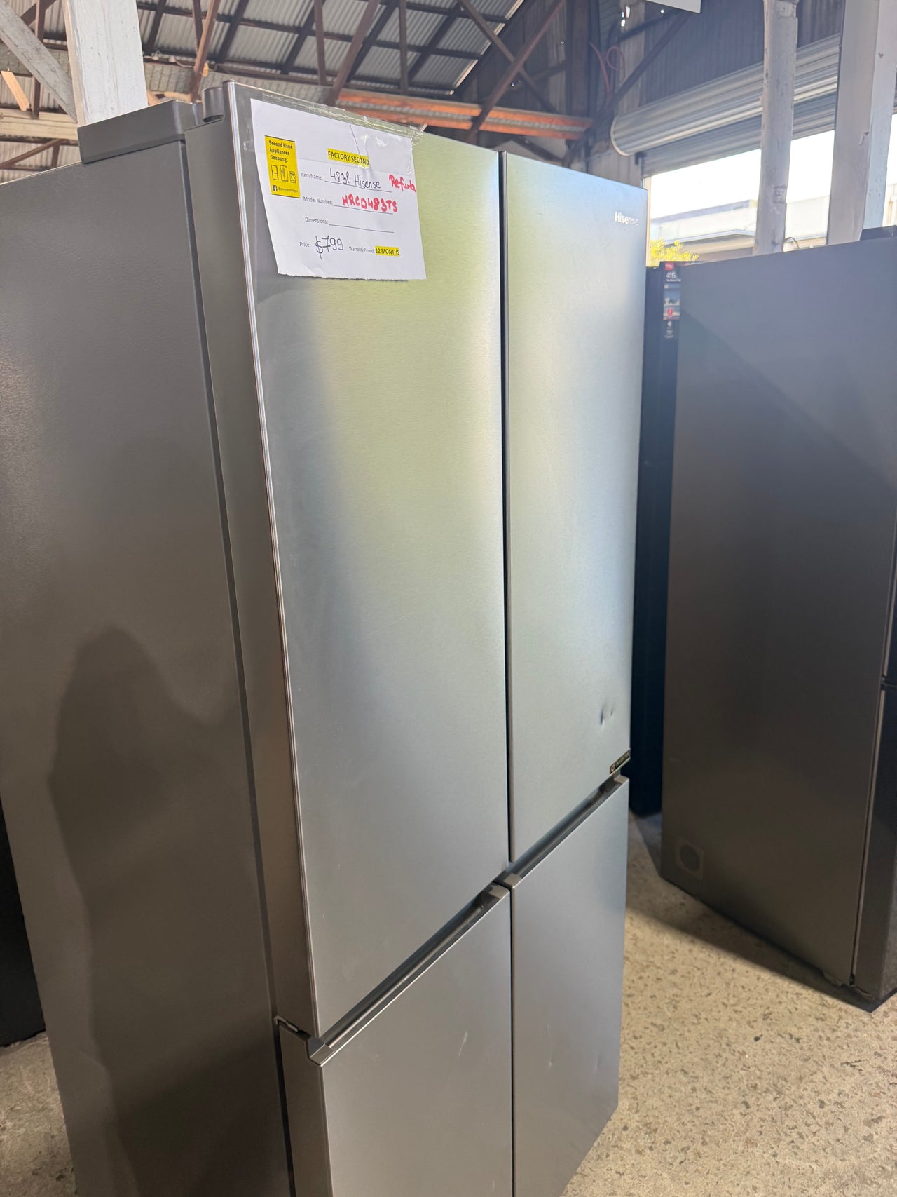 Factory second Hisense 483L French Door Refrigerator HRCD483TS - Second Hand Appliances Geebung