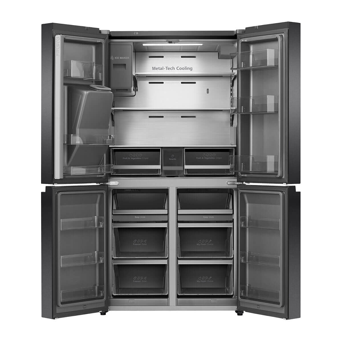 Factory second Hisense 585L PureFlat Eclipse Refrigerator Dark Stainless Steel HRCD586TBWB - Second Hand Appliances Geebung