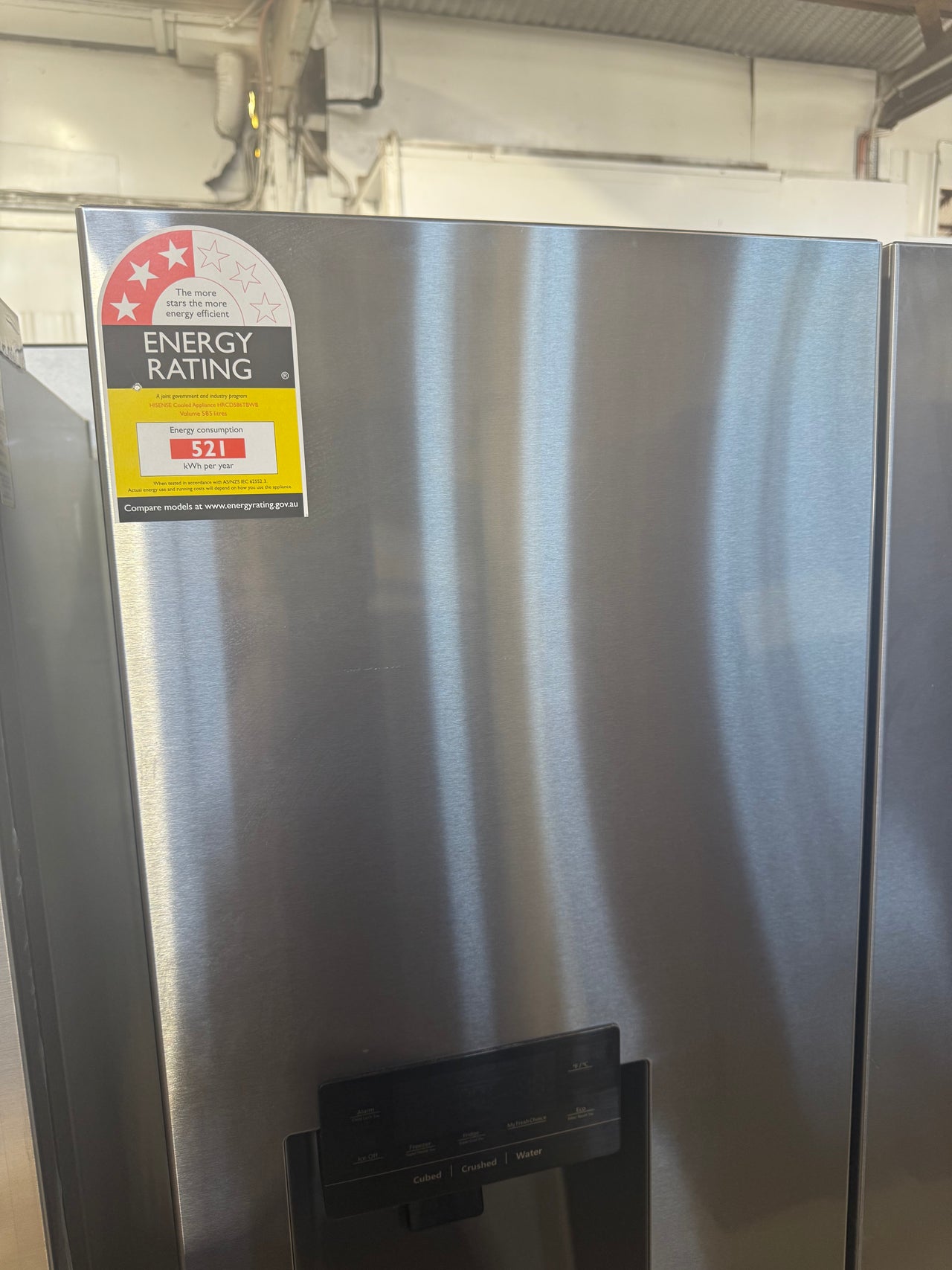 Factory second Hisense 585L PureFlat Eclipse Refrigerator Dark Stainless Steel HRCD586TBWB - Second Hand Appliances Geebung