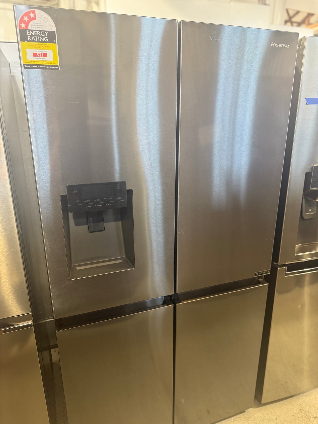 Factory second Hisense 585L PureFlat Eclipse Refrigerator Dark Stainless Steel HRCD586TBWB - Second Hand Appliances Geebung
