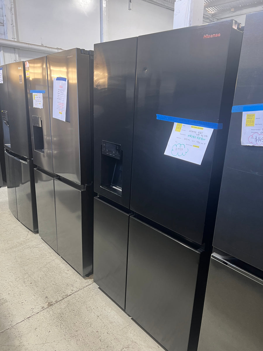 Factory second Hisense 632L Side By Side Refrigerator Model: HRSBS632BW with non-plumbed ice and water dispenser - Second Hand Appliances Geebung