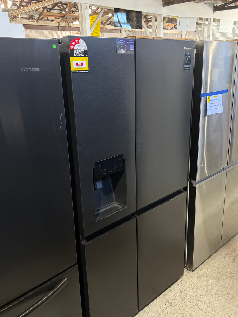 Factory second Hisense 633L Side by Side Refrigerator – Black Steel Model: HRSBS633BW - Second Hand Appliances Geebung