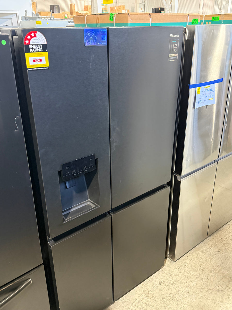 Factory second Hisense 633L Side by Side Refrigerator – Black Steel Model: HRSBS633BW - Second Hand Appliances Geebung