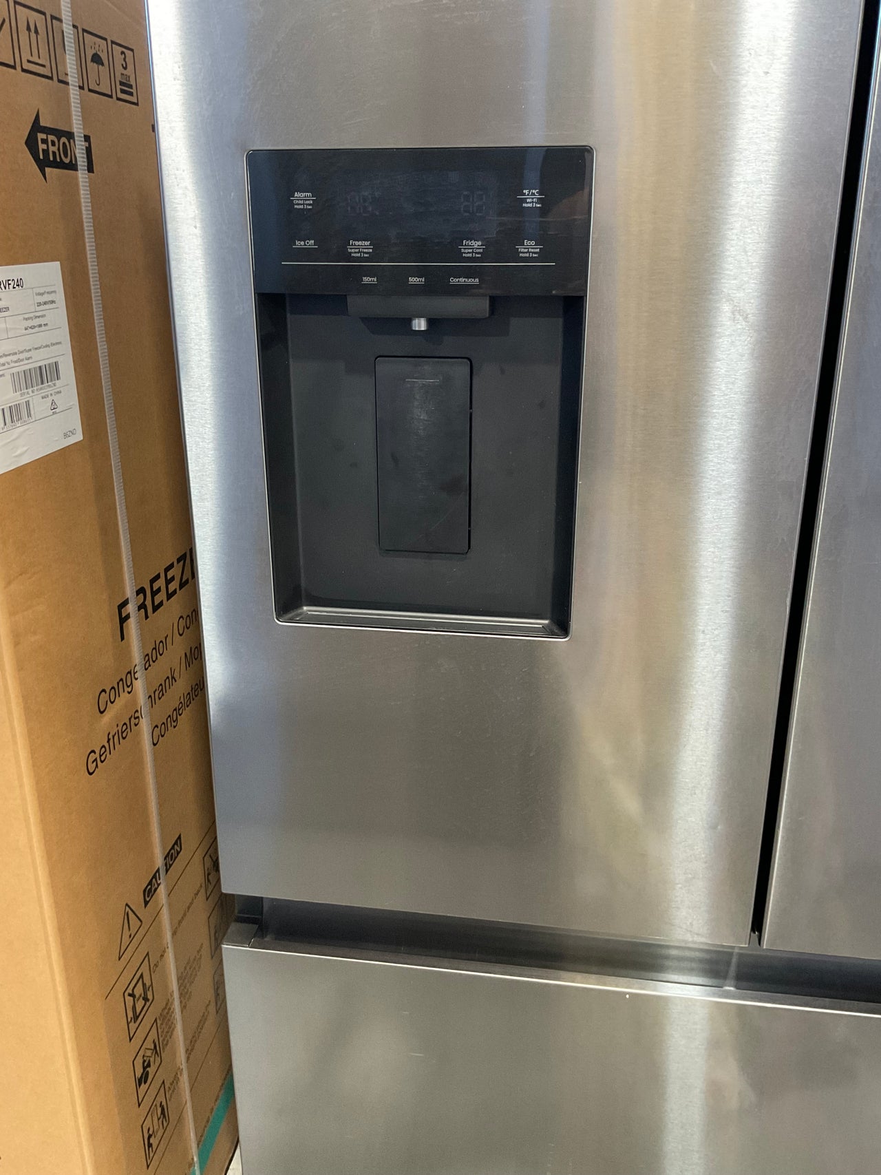 Factory second Hisense 634 L PureFlat™ French Door Refrigerator – HRFD634BW (Dark Stainless Steel) - Second Hand Appliances Geebung