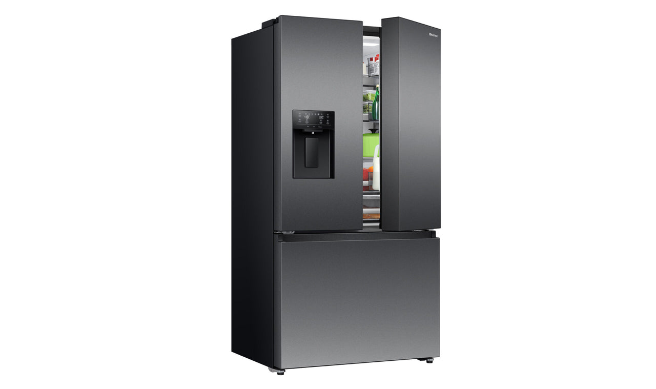 Factory second Hisense 634 L PureFlat™ French Door Refrigerator – HRFD634BW (Dark Stainless Steel) - Second Hand Appliances Geebung
