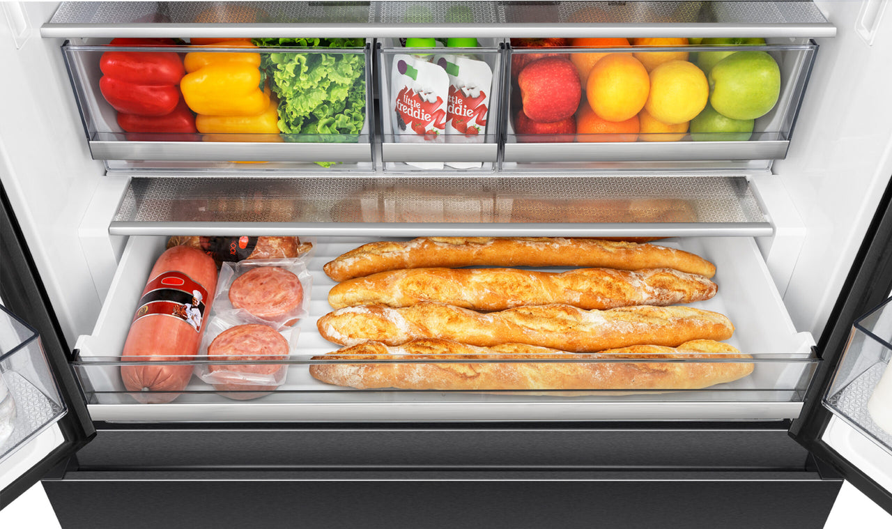 Factory second Hisense 634 L PureFlat™ French Door Refrigerator – HRFD634BW (Dark Stainless Steel) - Second Hand Appliances Geebung