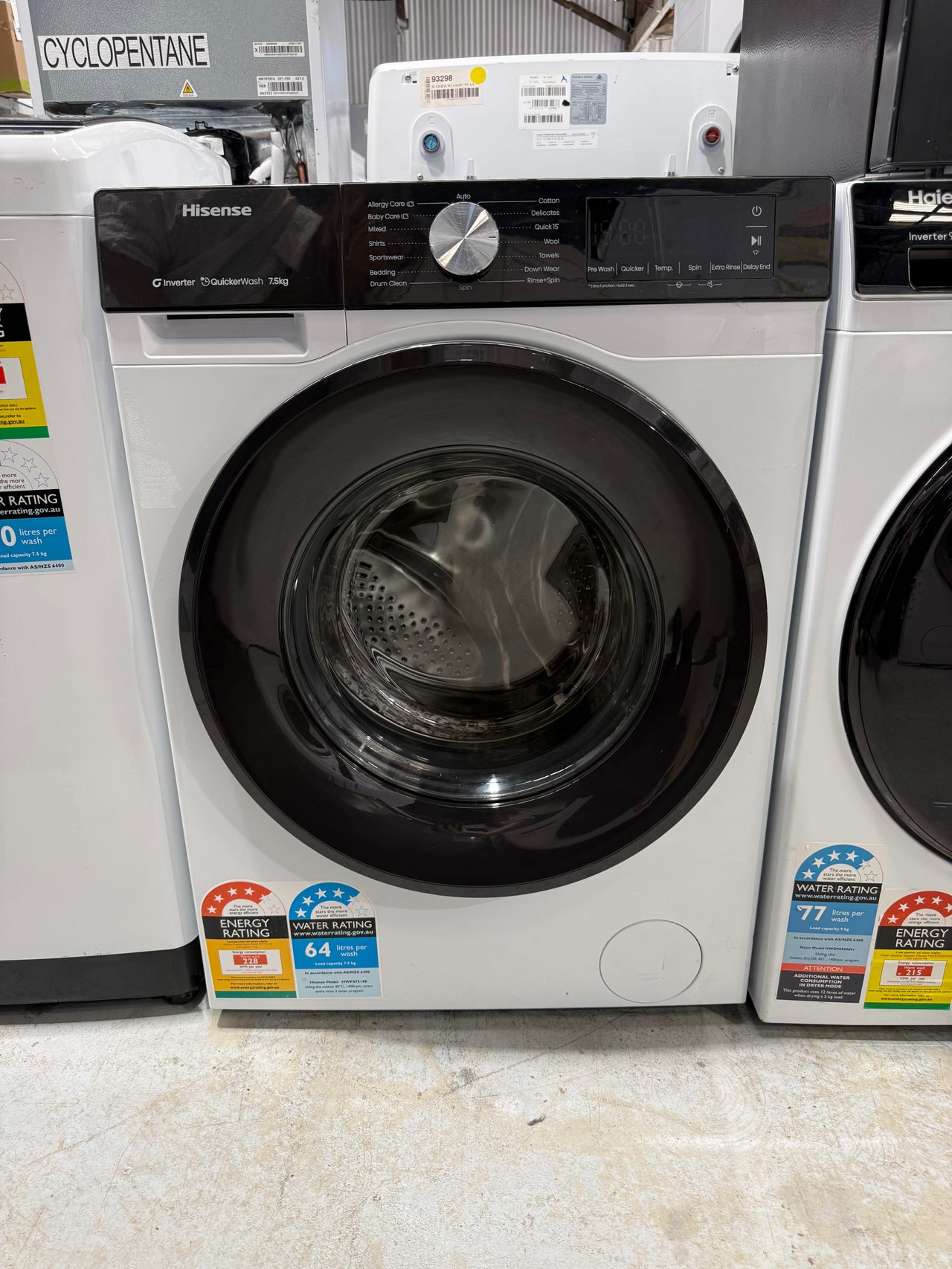 Factory second Hisense 7.5kg Series 3 Front Load Washing Machine HWFS7514S - Second Hand Appliances Geebung