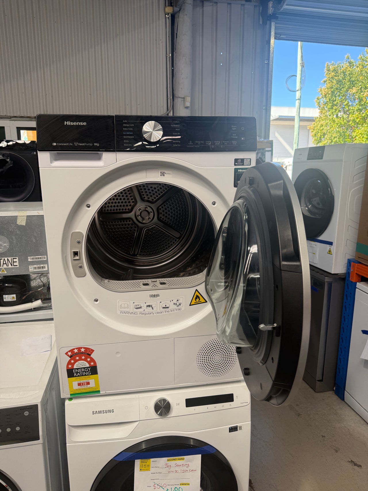 Factory second Hisense 8 kg Series-5 Heat Pump Dryer – HDF5S80H (White) - Second Hand Appliances Geebung