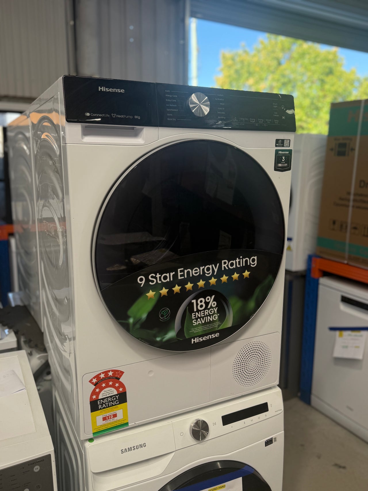 Factory second Hisense 8 kg Series-5 Heat Pump Dryer – HDF5S80H (White) - Second Hand Appliances Geebung