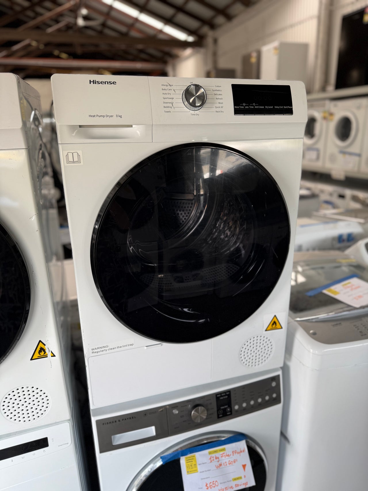 Factory second Hisense 8kg Heat Pump Dryer  Model: HDFY80H - Second Hand Appliances Geebung