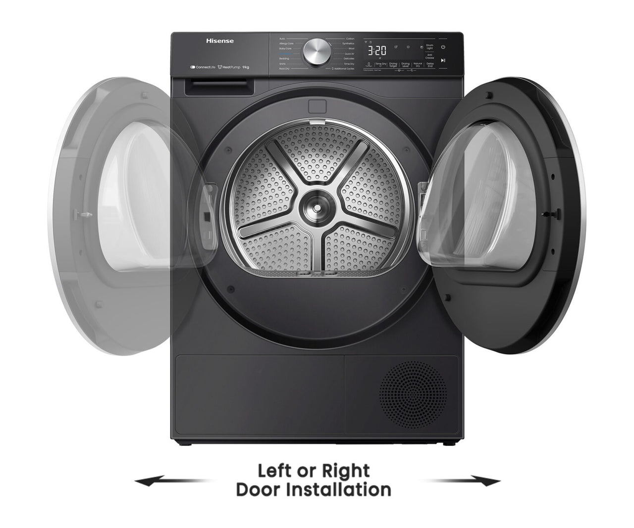 Factory second Hisense 9kg Heat Pump Dryer – Black (Model: HDFS90HAB) - Second Hand Appliances Geebung
