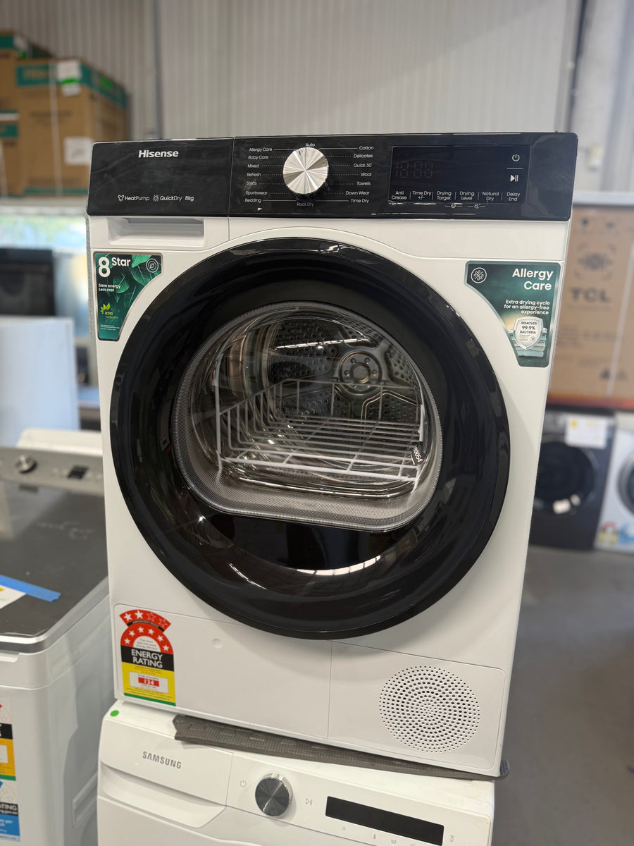 Buy Factory second Hisense HDFS80HS 8 kg Series 3 Heat Pump Dryer – White |  | [product_variant] | Second Hand Appliances Geebung Brisbane
