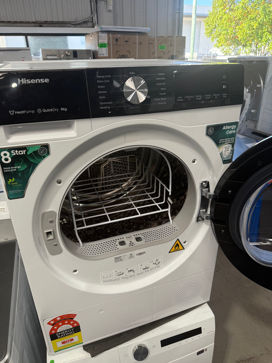 Buy Factory second Hisense HDFS80HS 8 kg Series 3 Heat Pump Dryer – White |  | [product_variant] | Second Hand Appliances Geebung Brisbane