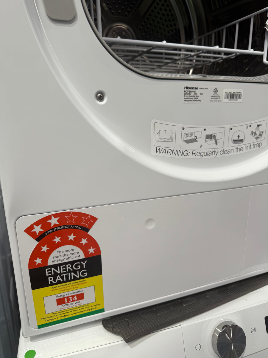 Buy Factory second Hisense HDFS80HS 8 kg Series 3 Heat Pump Dryer – White |  | [product_variant] | Second Hand Appliances Geebung Brisbane