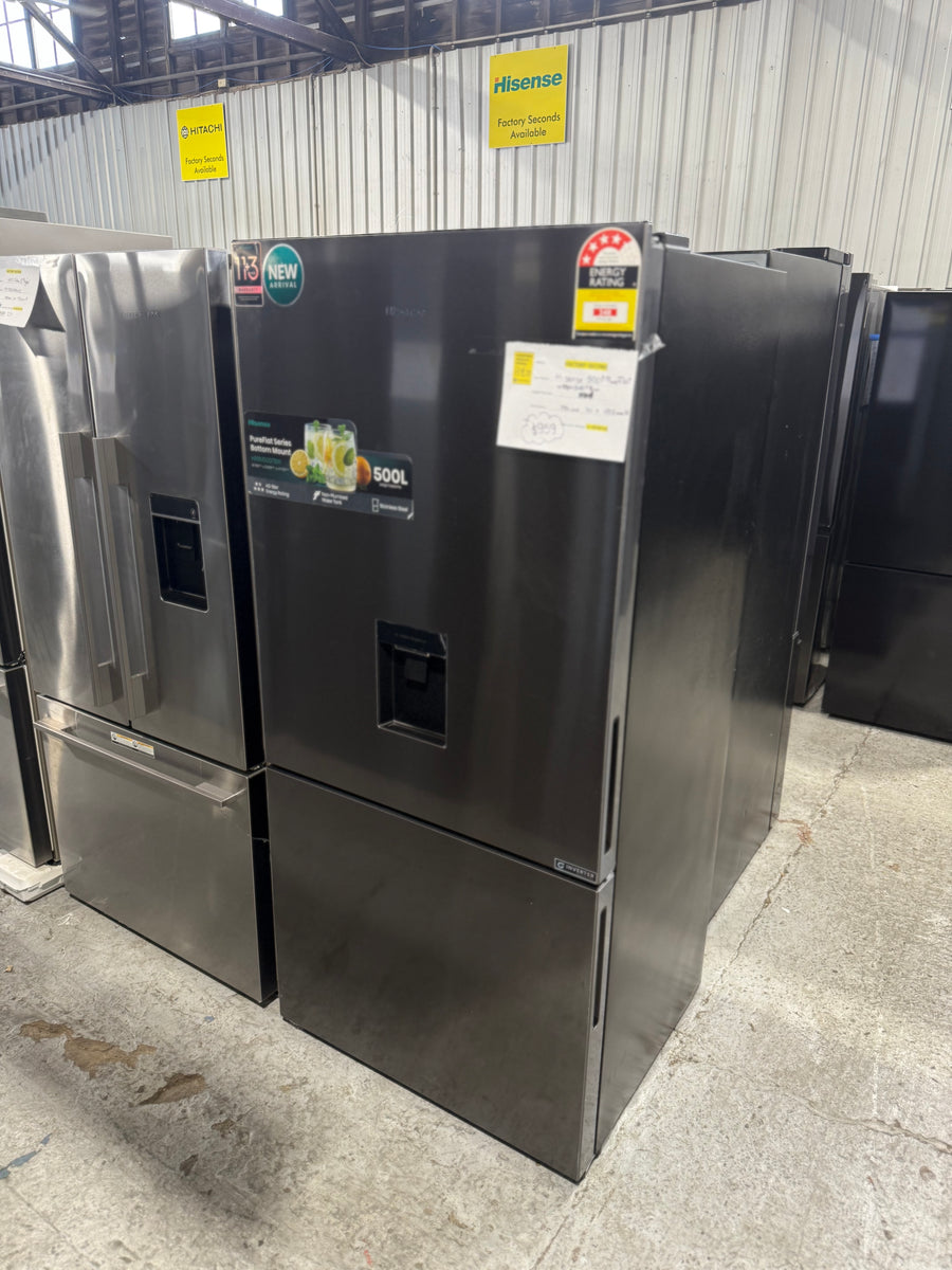 Factory second Hisense HRBM500TBW 500-litre PureFlat Bottom Mount Refrigerator - Second Hand Appliances Geebung