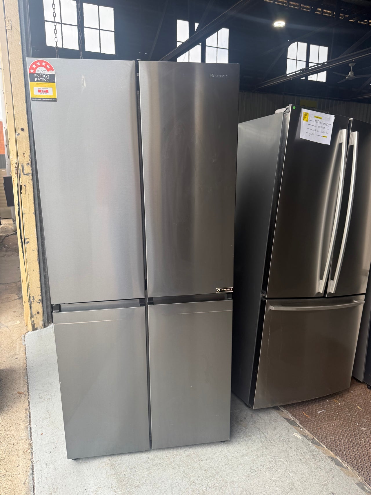 Factory second Hisense HRCD483E 483-liter French Door Refrigerator/Eco Vision - Second Hand Appliances Geebung