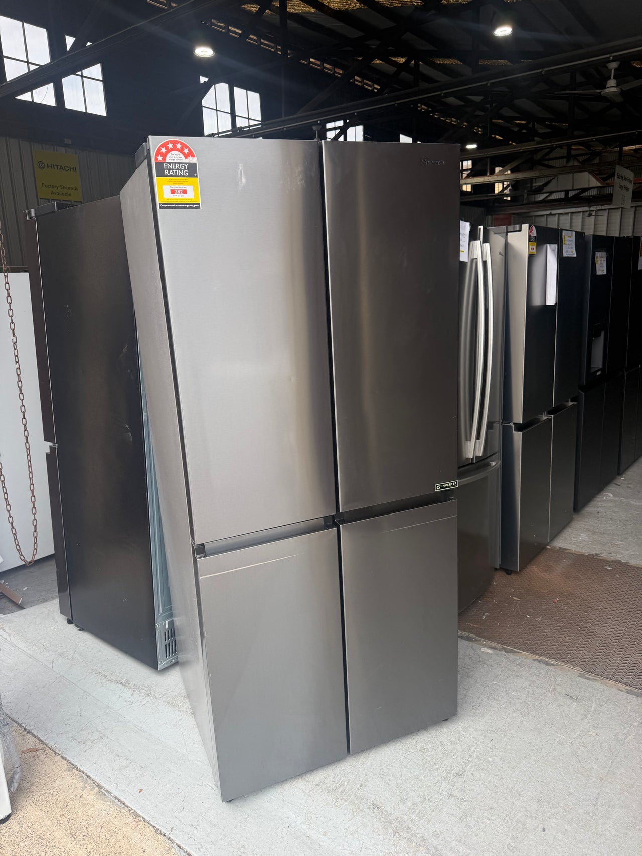Factory second Hisense HRCD483E 483-liter French Door Refrigerator/Eco Vision - Second Hand Appliances Geebung