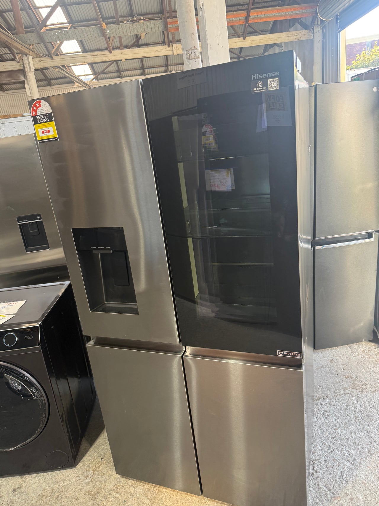 Factory second Hisense HRCD615TBWV 615L PureView French Door Fridge - Second Hand Appliances Geebung